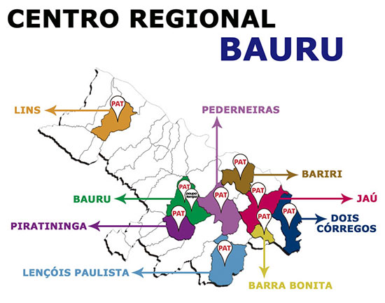 Mapa Pats na região de Bauru
