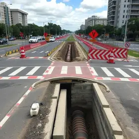 interdição da Avenida Nações Unidas Bauru