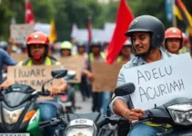 protesto motoristas e entregadores por aplicativo em Bauru