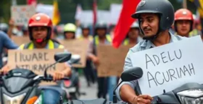 protesto motoristas e entregadores por aplicativo em Bauru