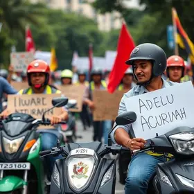 protesto motoristas e entregadores por aplicativo em Bauru