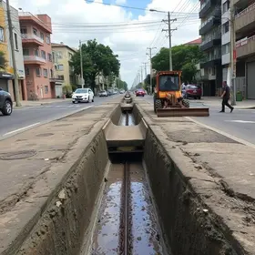 obras de drenagem rua Benevenuto Tiritan