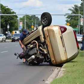 carro capota em Bauru